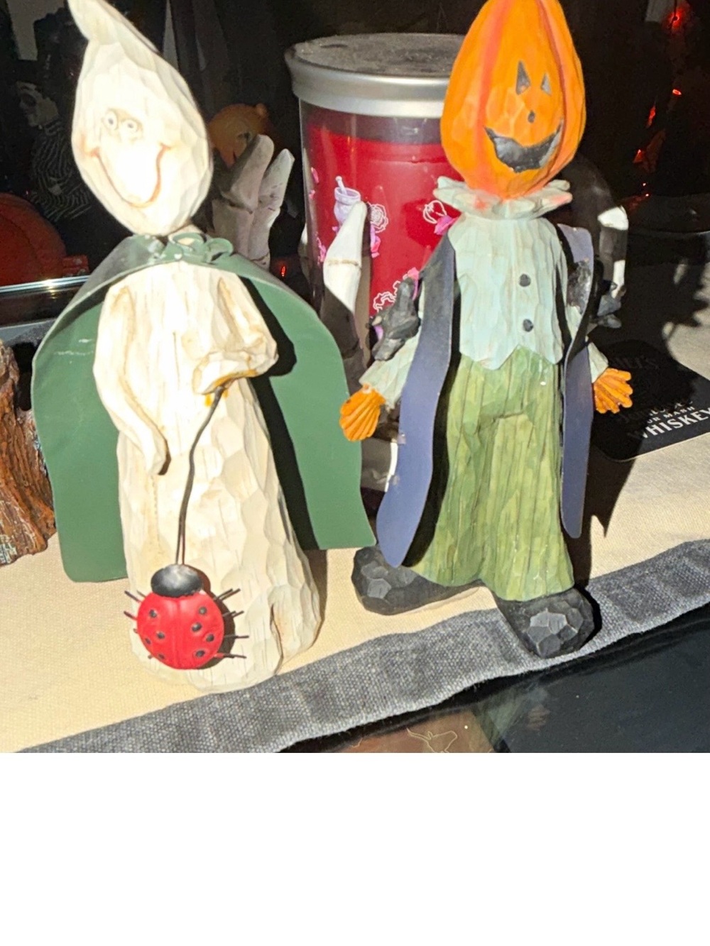 Recollections Orange Pumpkin & Green Cloak Halloween Figurine Set